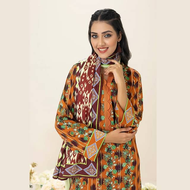 Ideas Linen Unstitched Printed Suit LT-22036A 3Pcs
