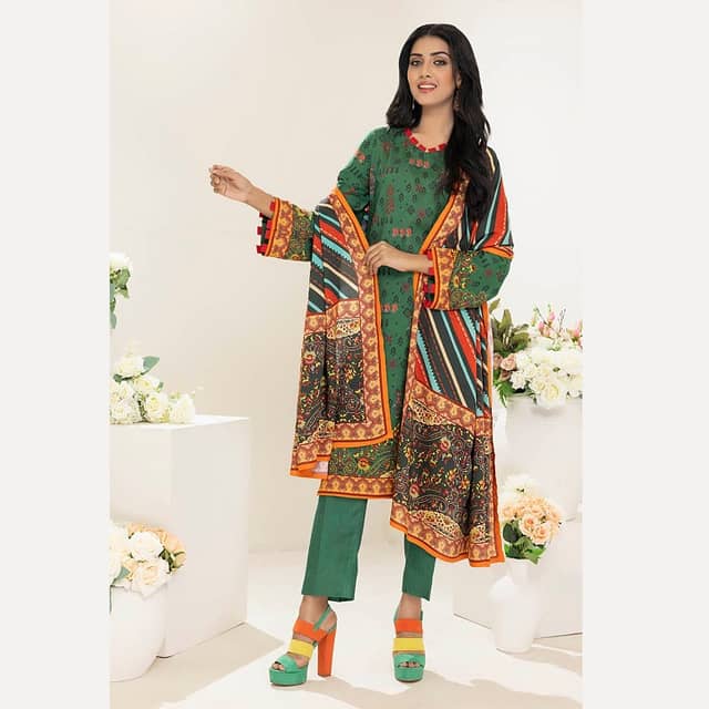 Ideas Linen Unstitched Printed Suit LT-22037B 3Pcs