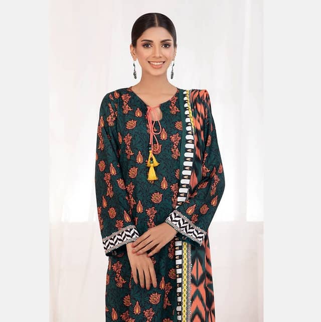 Ideas Linen Unstitched Printed Suit LT-22040A 3Pcs