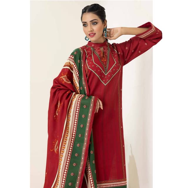 Ideas Khaddar Unstitched Printed Suit K-22091A 3Pcs