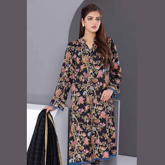 Ideas Cotail Unstitched Printed Suit With Shawl AP-22036 3PC