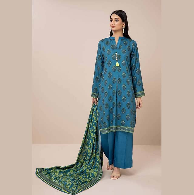 Ideas Linen Unstitched Printed Suit LT-22030B 3PC