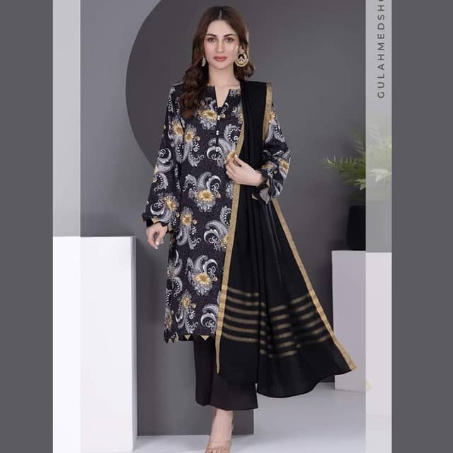 Ideas Yarn Dyed Unstitched Embroidered Suit AP-22033 3PC