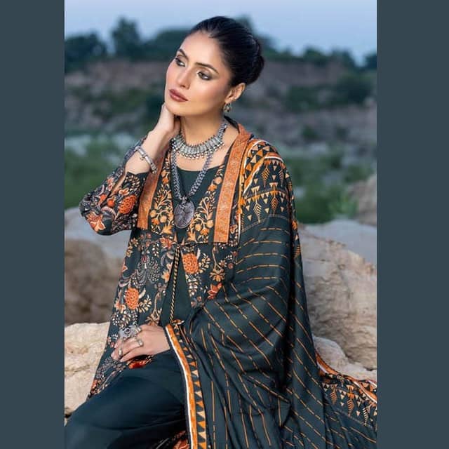 Ideas Twill Linen Unstitched Printed Suit LT-22016A 3PC