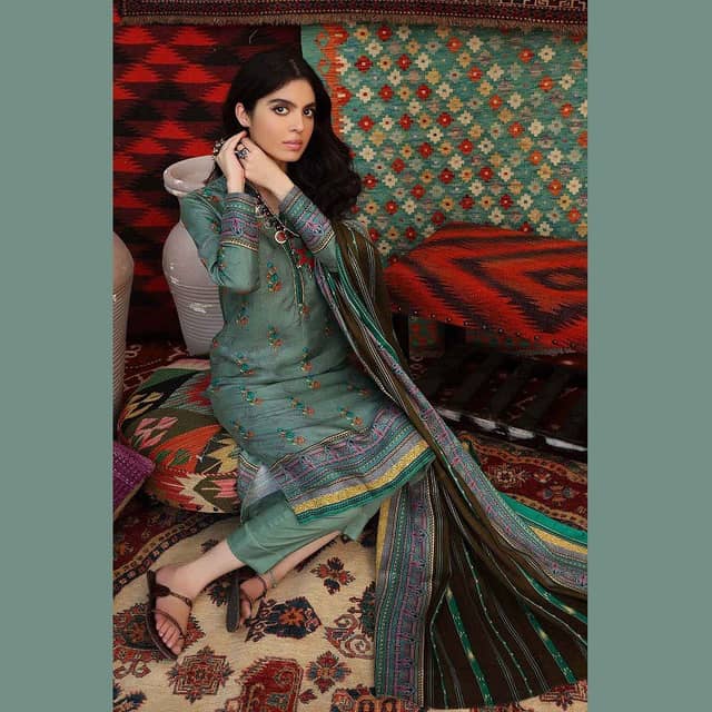Ideas Unstitched Printed Linen Suit LT-12025B 3PC