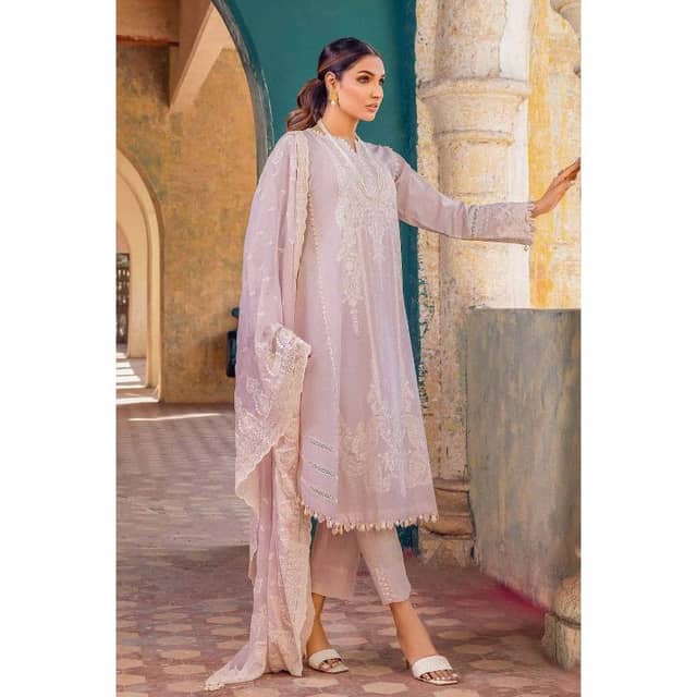 Embroidered Chiffon Dupatta Lawn Unstitched Suit PM-32041 3PC