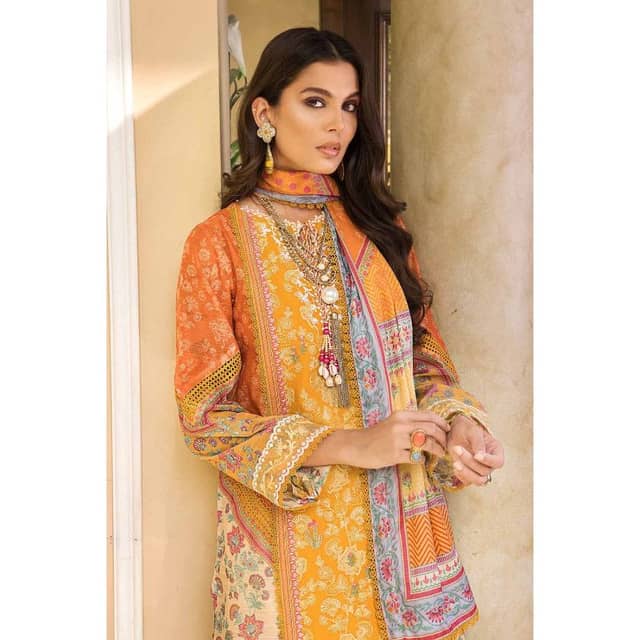 Paper Cotton Unstitched Suit With Silk Dupatta SSM-32004 3PC