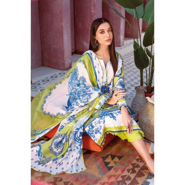Dobby Lawn Unstitched Digital Printed Suit With Denting Lawn Dupatta DB-32001A 3PC