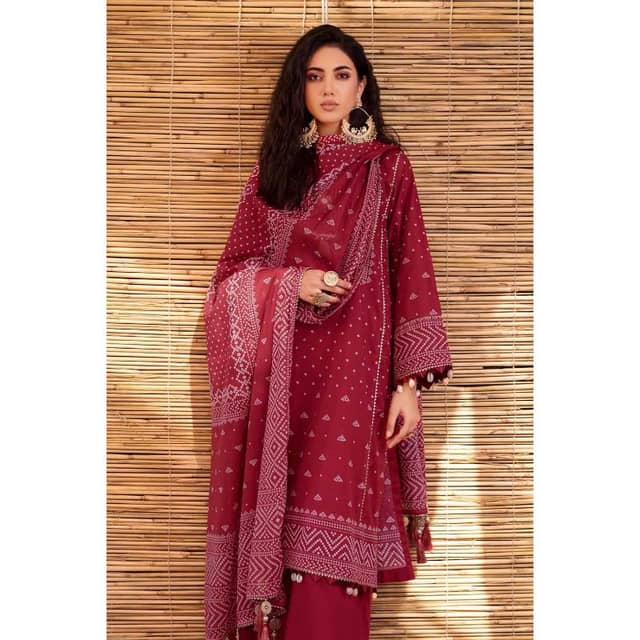 Unstitched Chunri Lawn Suit CL-32163B 3PC
