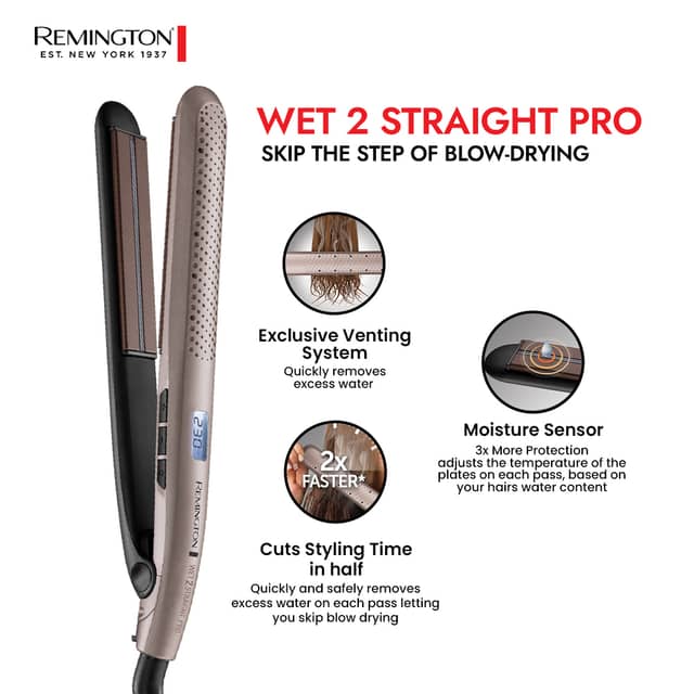 S7970  Remington  Wet 2 Straight Pro Hair Straightener Bronze