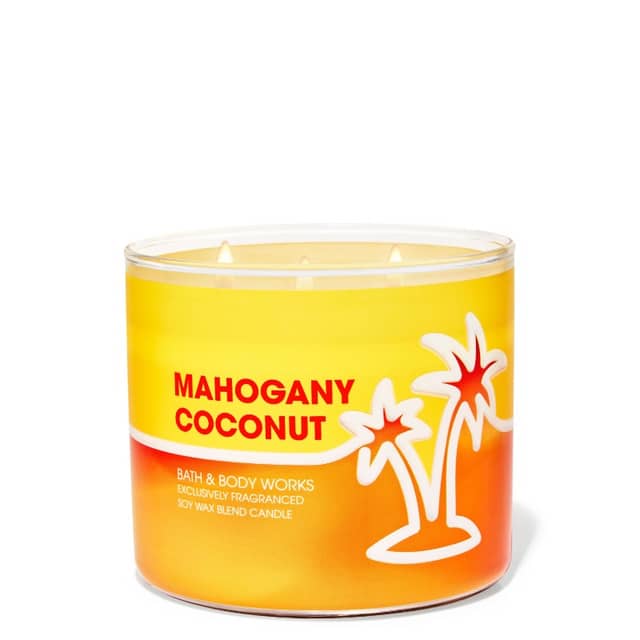 Nath And Body Works Mahogany Coconut 3-Wick Candle