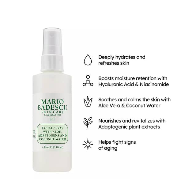 Mario Badescu Facial Spray with Aloe Vera Adaptogens & Coconut Water 118ml