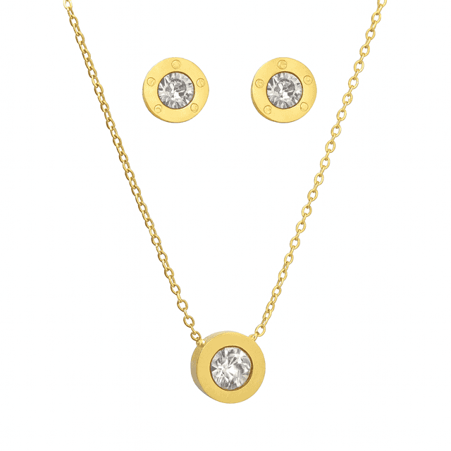 Kushim Elegant White Gold Round Necklace