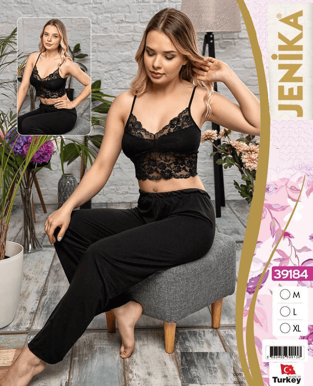 Jenika Collection Cotton Pant with Sleeveless Top Set 39184
