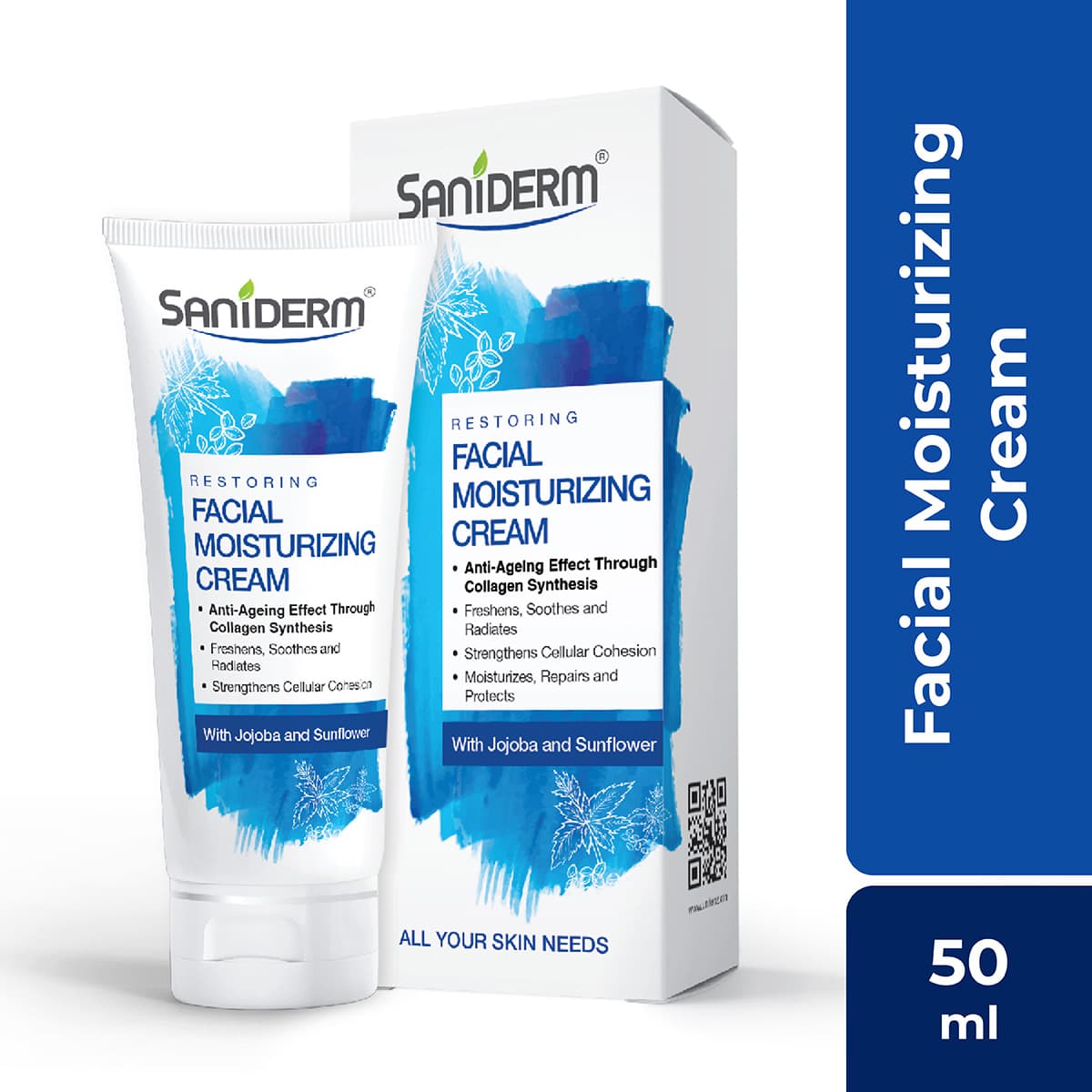 Saniderm Facial Moisturizing Cream with Jojoba and Sunflower
