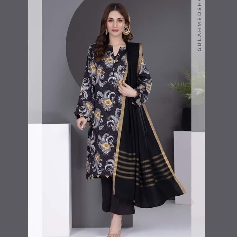 Ideas Yarn Dyed Unstitched Embroidered Suit AP-22033 3PC
