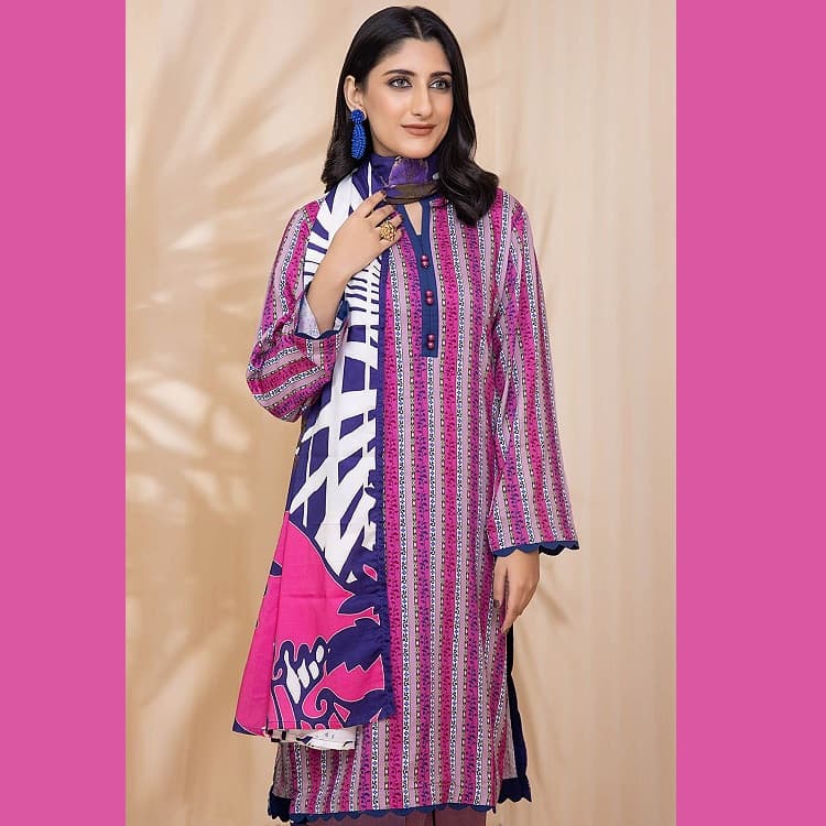 Ideas Linen Unstitched Digital Printed Suit LT-22042 3PC