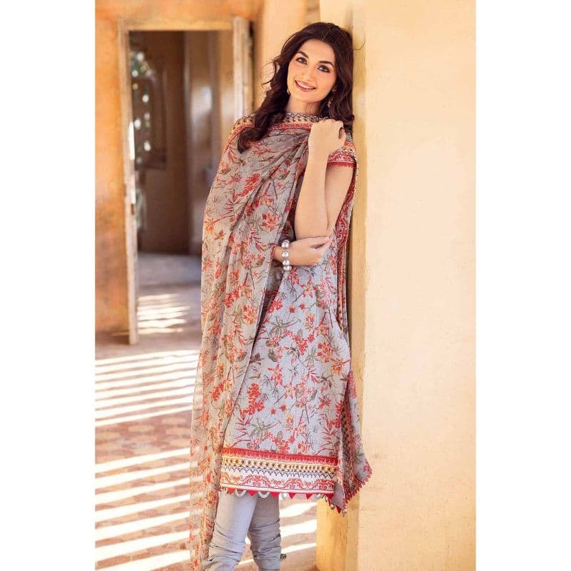 Lawn Unstitched Digital Printed Suit With Chiffon Dupatta BM-32020 3PC