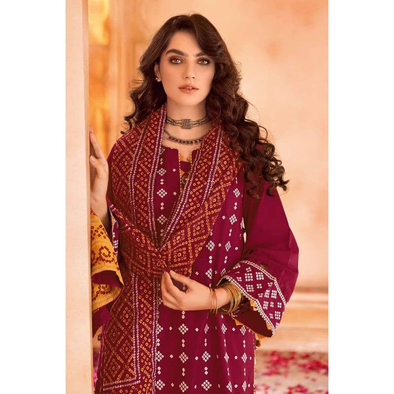 Embroidered Chunri Lawn Unstitched Suit CL-32166 3PC