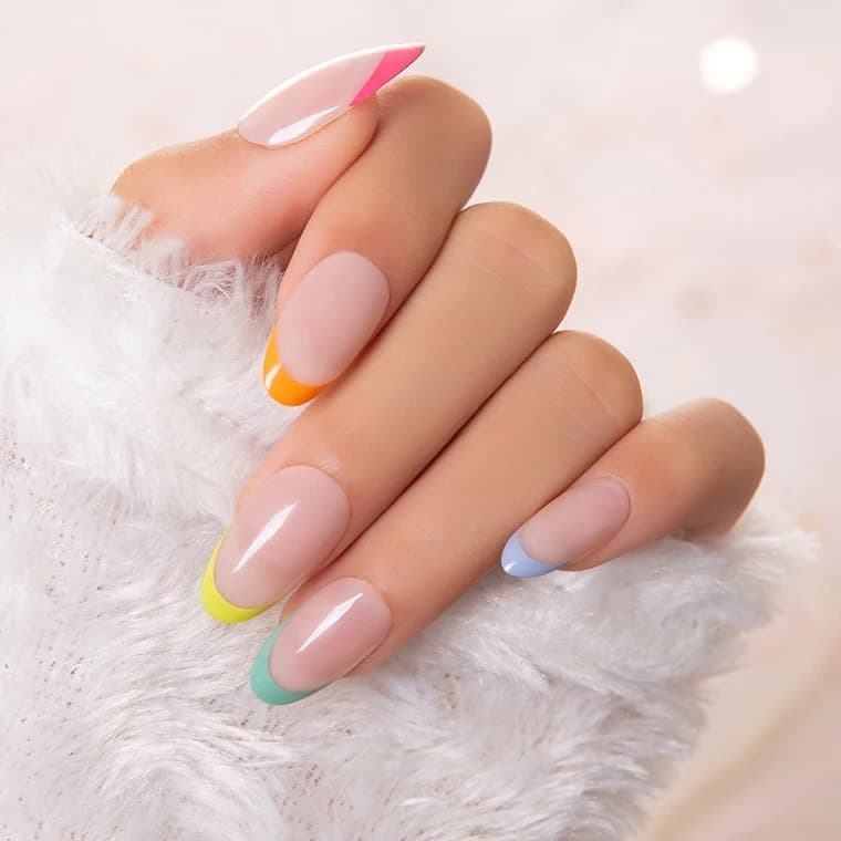 Nail Queen Rainbow French Tips