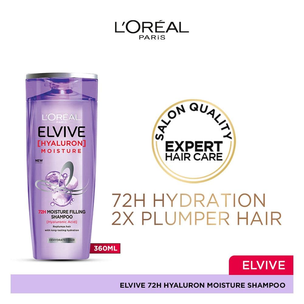 L'Oreal Paris Elvive Hyaluron Moisture 72H Moisture Filling Shampoo 360ml