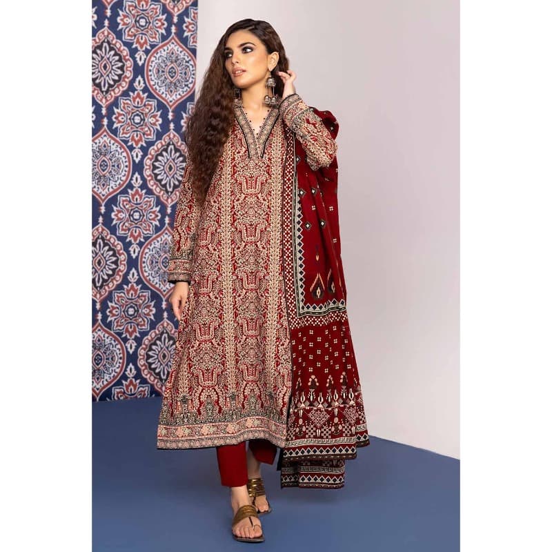 Ideas Khaddar Printed Unstitched Suit K-32035B 3PC