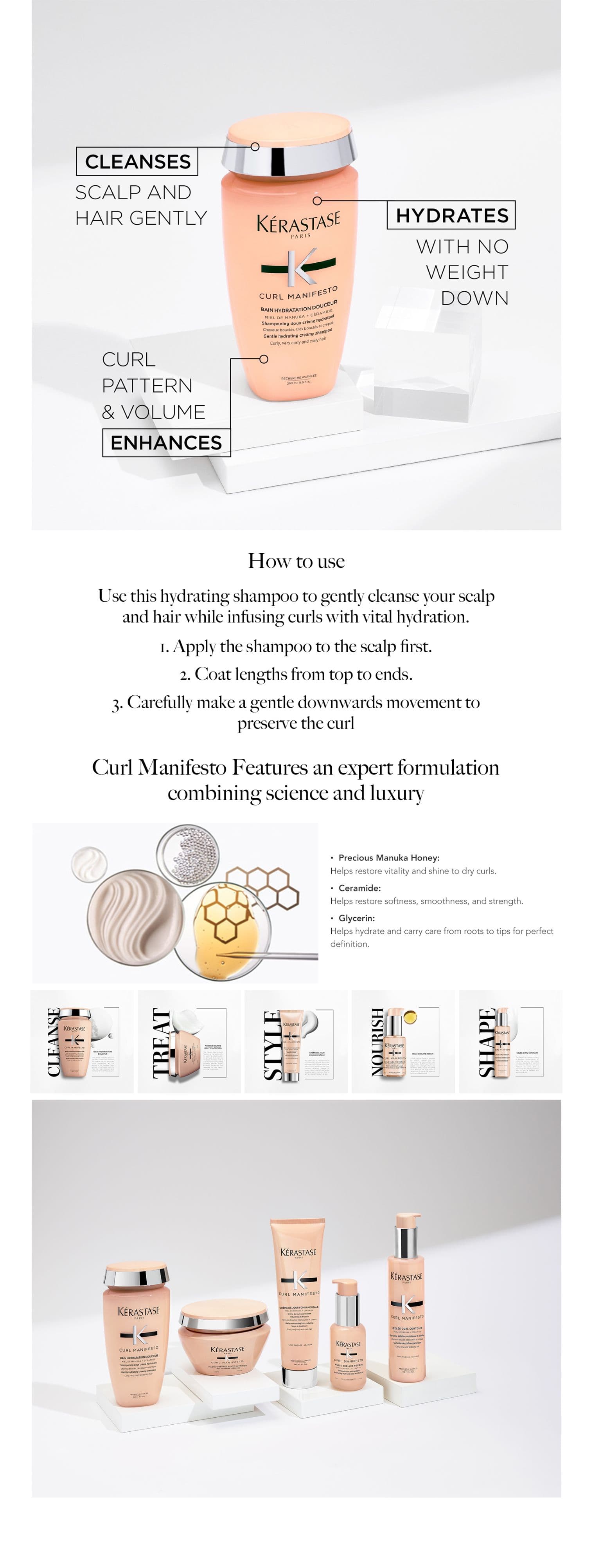 Kerastase Curl Manifesto Shampoo Gentle & Hydrating for Waves & Curls 250ml details