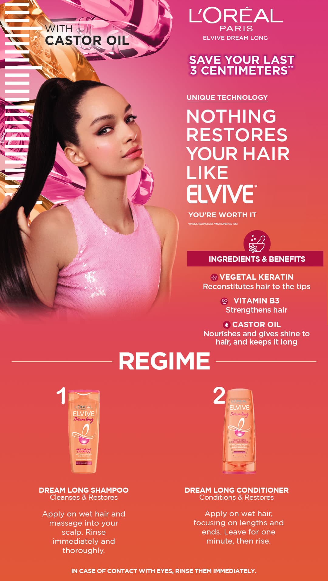L'Oreal Paris Elvive Dream Long Shampoo 175 ml - For Longer & Stronger Hair details