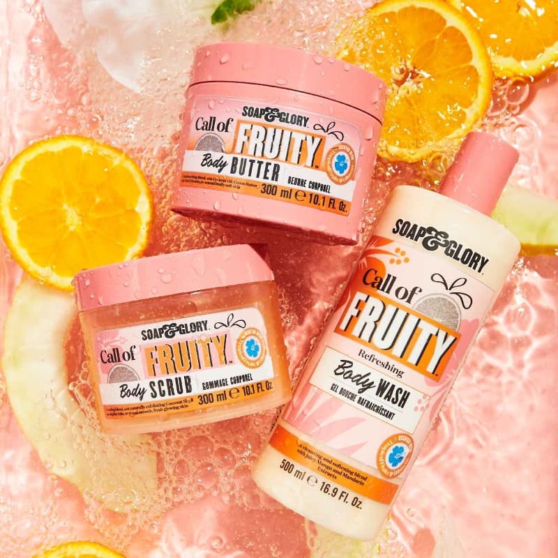Soap & Glory Fruity Calls Body Butter, Body Scrub & Body Wash Set