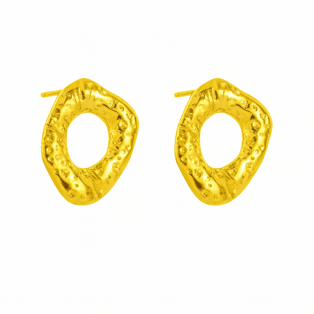 Kushim Golden Hollow Earrings