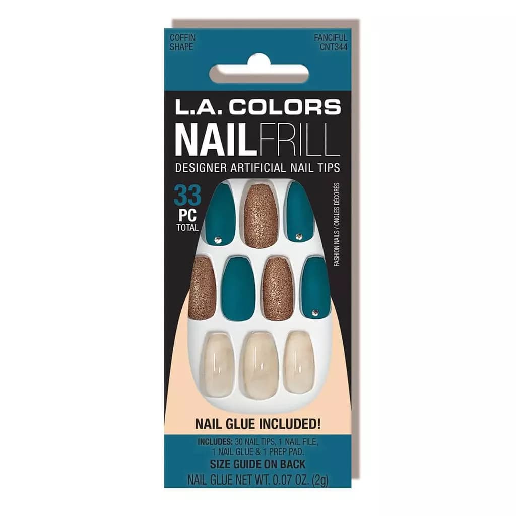 LA Colors 33 pcs Nail Frill Artificial Nail Tips- Fanciful