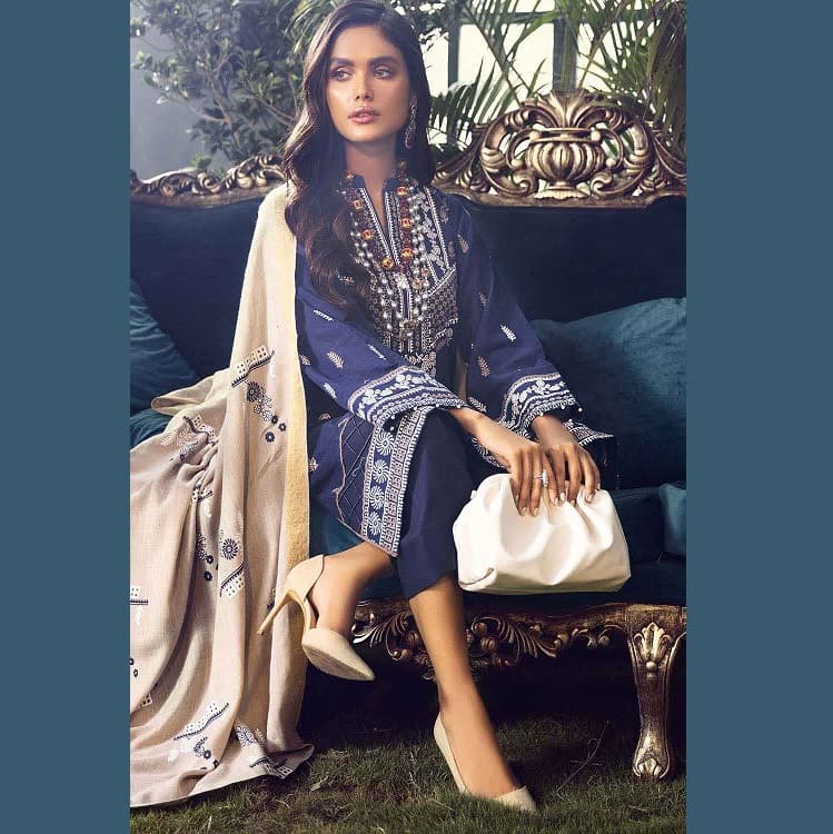 Ideas Unstitched Woven Pashmina Shawl Suit AP-12097 3PC