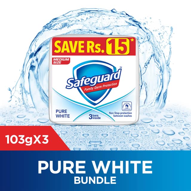 Safeguard Bar Soap Pure White 103g (Pack Of 3)