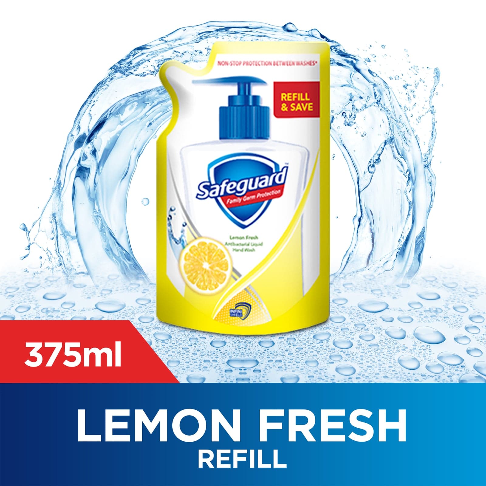 Safeguard Liquid Hand Soap Wash Lemon Fresh 375ml Refill