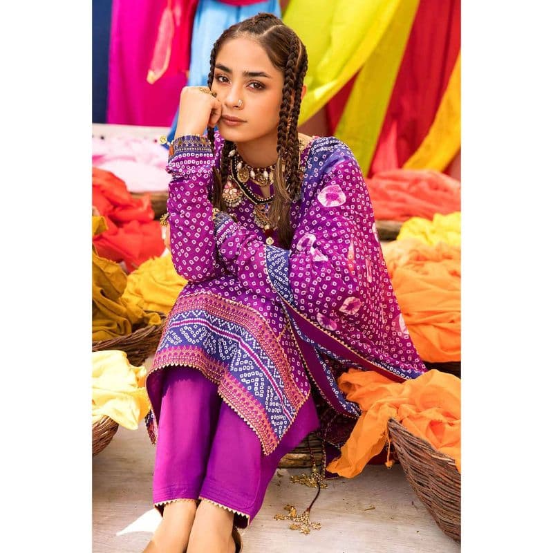 Chunri Lawn Unstitched Gold Printed Suit CL-32283A 3PC