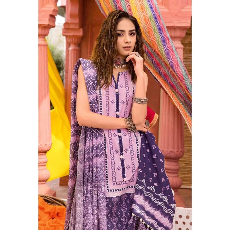 Chunri Lawn Unstitched Lacquer Ptinted Suit CL-32098A 3PC