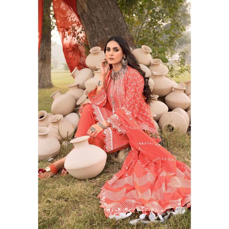 Chunri Lawn Unstitched Lacquer Printed Suit CL-32255A 3PC
