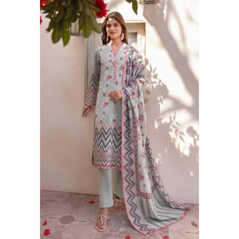 Ideas Printed Unstitched Lawn Suit CL-32216B 3PC