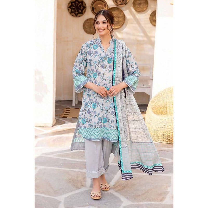 Ideas Printed Unstitched Lawn Suit CL-32217B 3PC