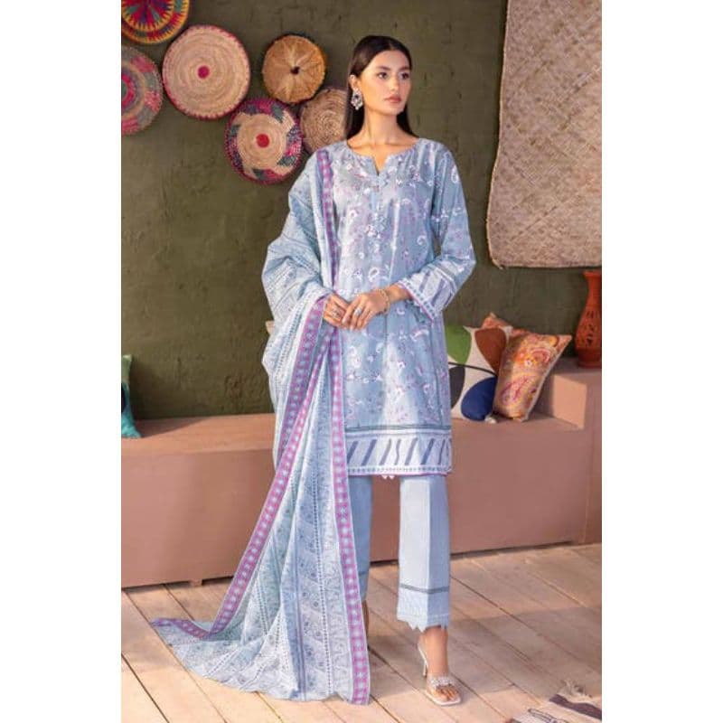 Ideas Printed Unstitched Lawn Suit with Lacquer Printed Dupatta CL-32552B 3PC