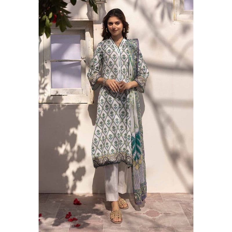 Ideas Printed Unstitched Lawn Suit CL-32082A 3PC