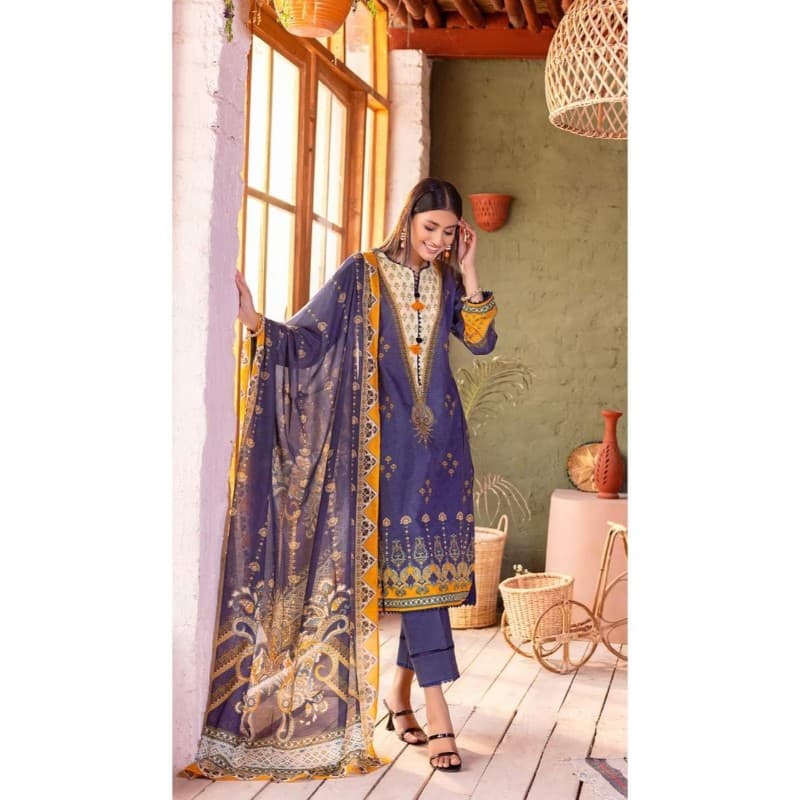 Ideas Printed Unstitched Lawn Suit CL-32480 3PC