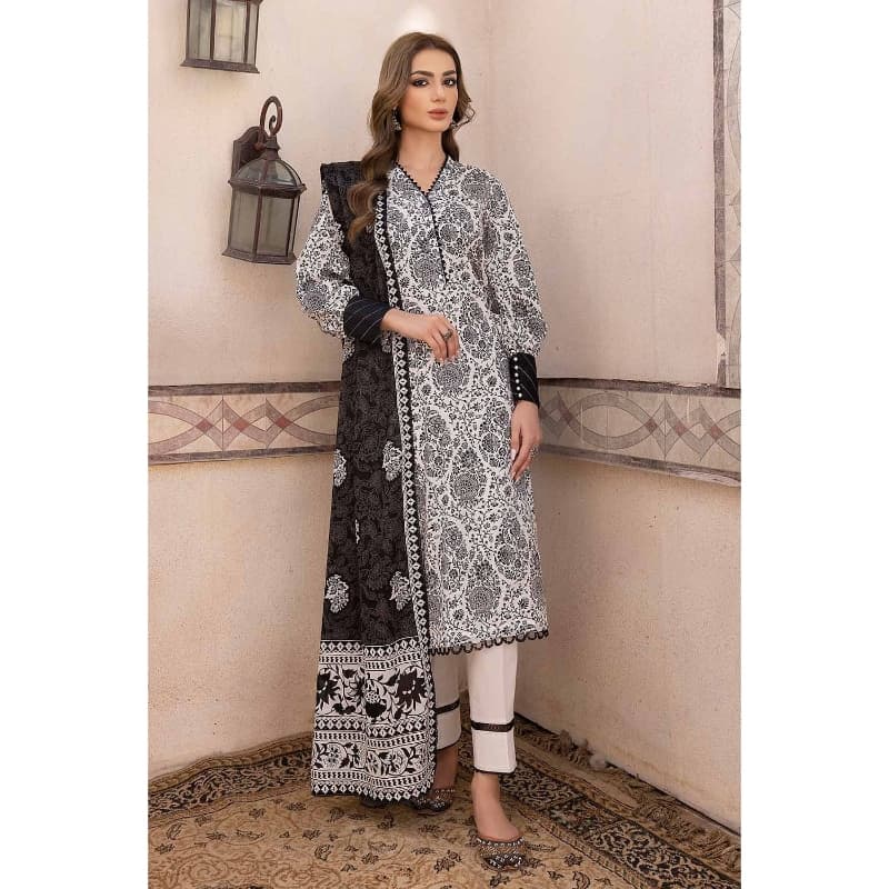 Ideas Printed Unstitched Lawn Suit B-32031 3PC