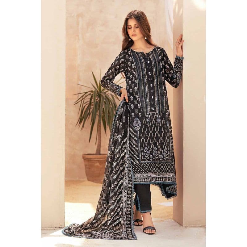 Ideas Printed Unstitched Lawn Suit B-32040 3PC