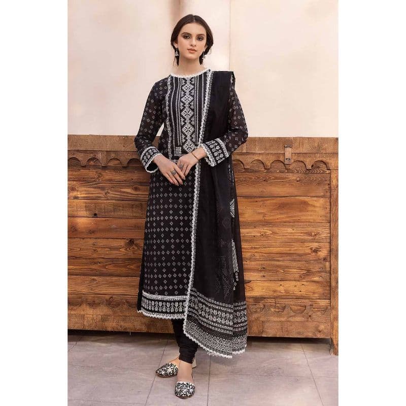 Ideas Unstitched Embroidered Lawn Suit B-32033 3PC