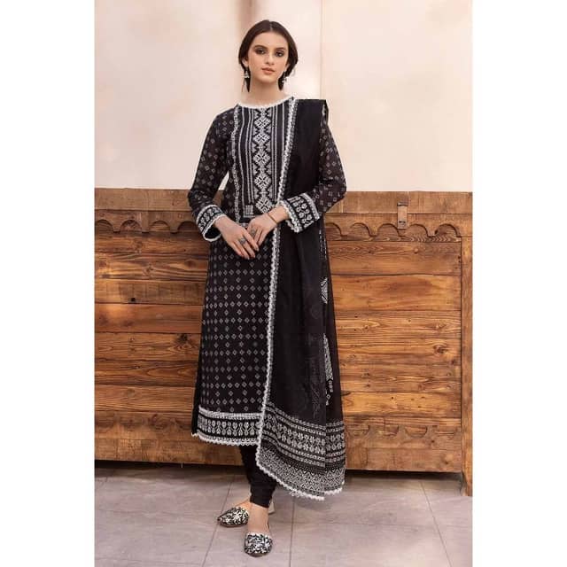 Ideas Unstitched Embroidered Lawn Suit B-32033 3PC
