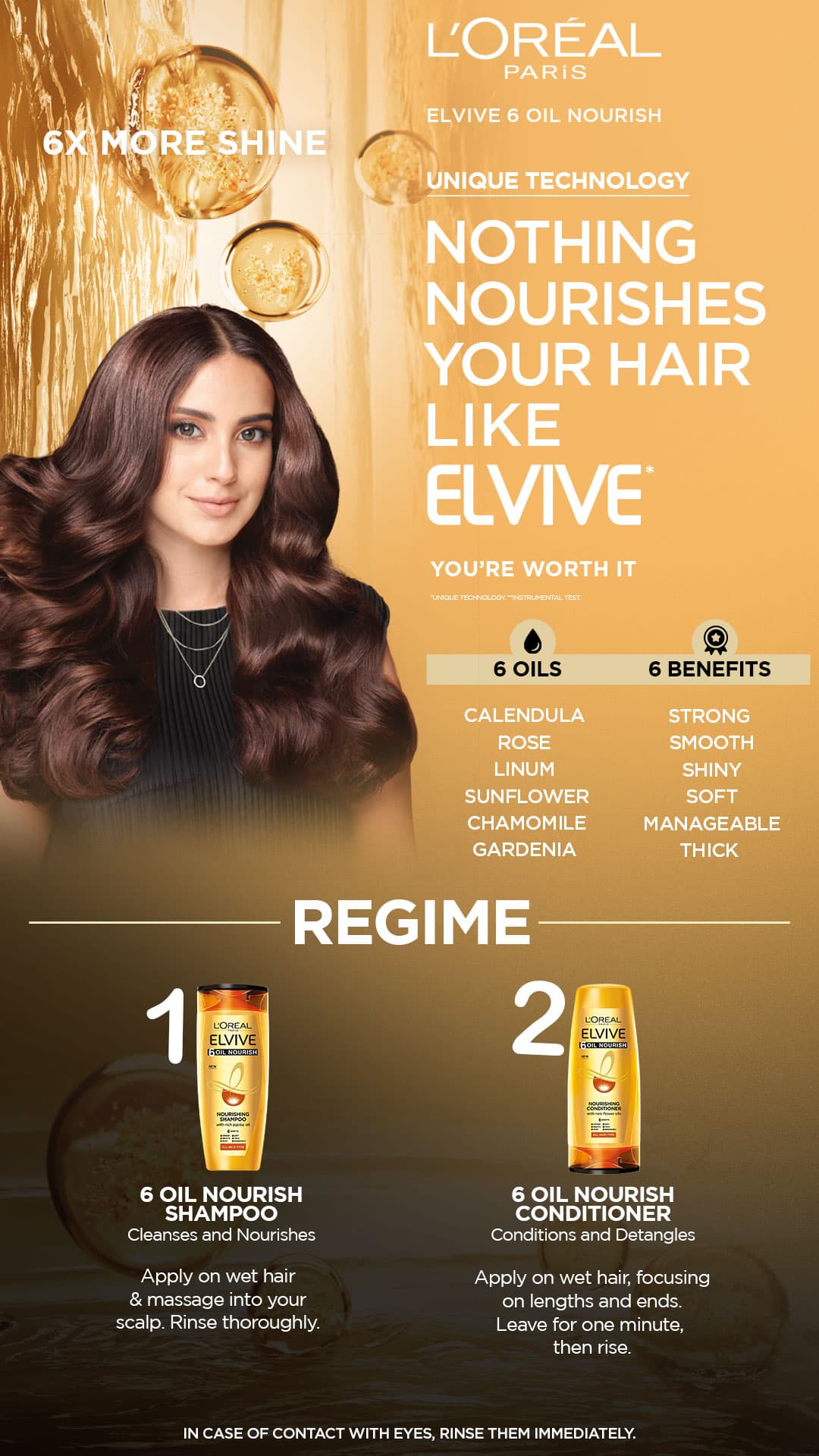 Loreal Paris Elvive 6 Oil Nourish Conditioner 175 ml - For Dull & Dry Hair details