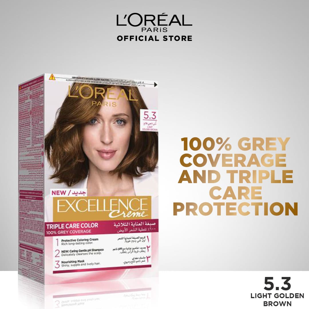 Loreal Paris Excellence Creme - 5.3 Golden Light Brown Hair Color