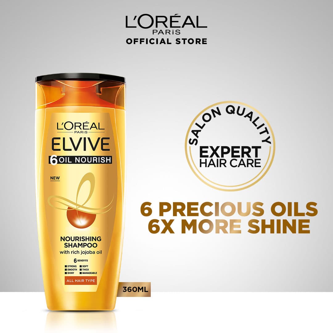 Loreal Paris Elvive 6 Oil Nourish Shampoo 360 ml - For Dull & Dry Hair