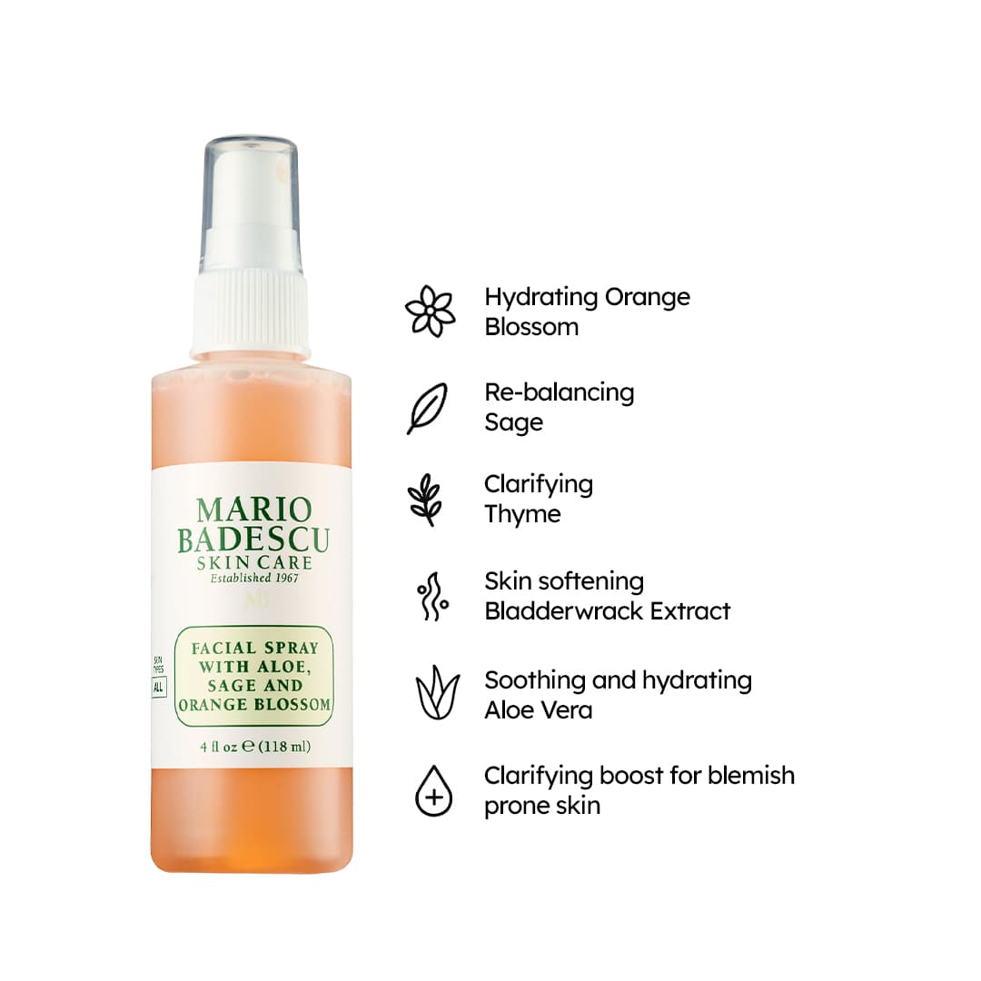 Mario Badescu Facial Spray With Aloe Vera Sage & Orange Blossom 118ml